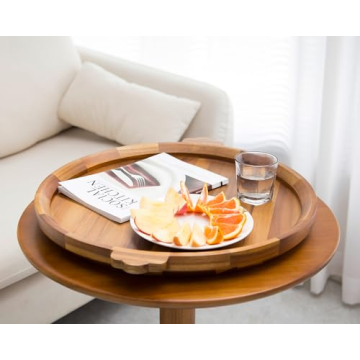 20" Wooden Serving Tray - Acacia Charcuterie & Breakfast Board