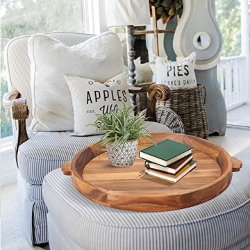 20" Wooden Serving Tray - Acacia Charcuterie & Breakfast Board