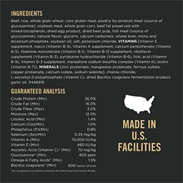 Purina Pro Plan High Protein Dog Food With Probiotics for Dogs, Shredded Blend Beef & Rice Formula - 6 lb. Bag