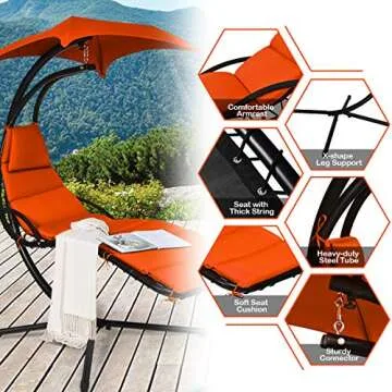 Ergonomic S AFSTAR Chaise Lounger with Canopy