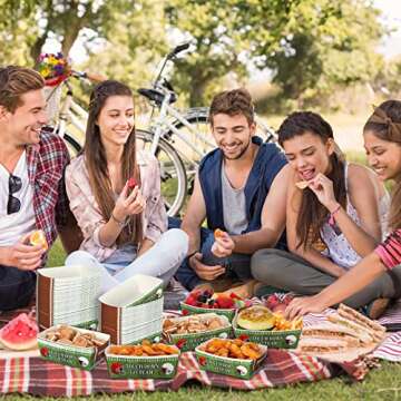 Junkin 100 Pcs 2 lb Football Baseball Paper Bowl Football Food Trays Birthday Decor for Party Supplies(Football Style)