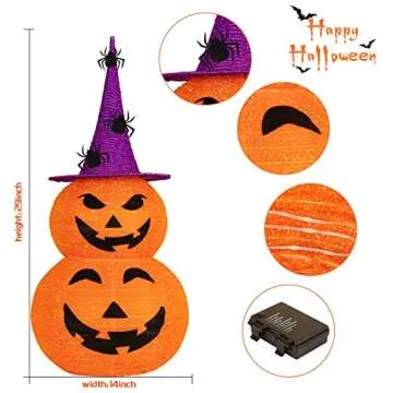 N&T NIIETING 3FT Light Up Halloween Pumpkin Decoration