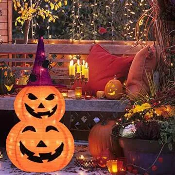 N&T NIIETING 3FT Light Up Halloween Pumpkin Decoration