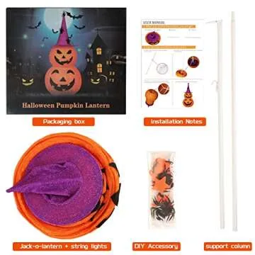 N&T NIIETING 3FT Light Up Halloween Pumpkin Decoration