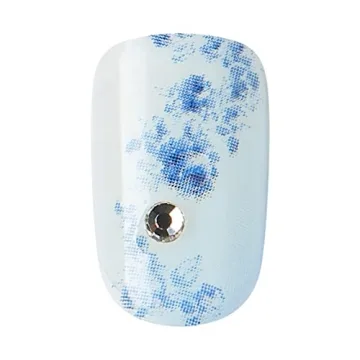 Elegant KISS LoveShackFancy Press-On Nails in Hydrangea Blue