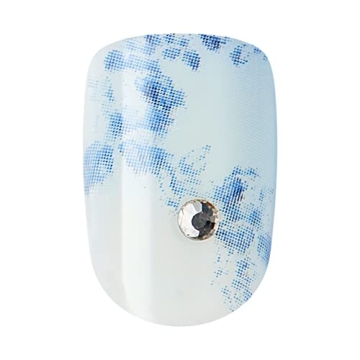 Elegant KISS LoveShackFancy Press-On Nails in Hydrangea Blue