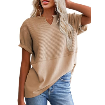 SHEWIN Waffle Knit Tunic Top for Women - Chic Comfort and Style