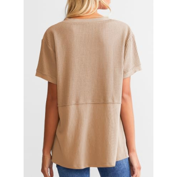 SHEWIN Waffle Knit Tunic Top for Women - Chic Comfort and Style