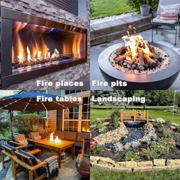 Hisencn Fire Glass 1/2 Inch - Gold Reflective Tempered Fire Glass Rocks for Fire Pit, Outdoors and Indoors Natural or Propane Fireplaces, Fire Bowls Landscape Decoration, 10 Pounds