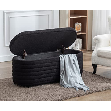 Kmax Faux Fur Storage Bench for Stylish Storage Solutions