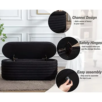 Kmax Faux Fur Storage Bench for Stylish Storage Solutions