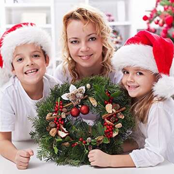 Hotop 15 Pcs Christmas Metal Wreath Frame Wire Wreath Rings Crafts Wreath Making for Christmas New Y...