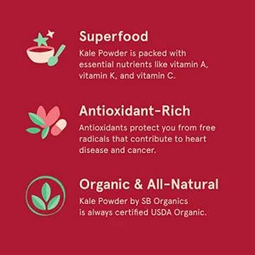 Sun Bay Organics Superfood Kale Powder with Fiber, Vitamins and Minerals - USDA Organic Antioxidant-Rich - 8 oz.