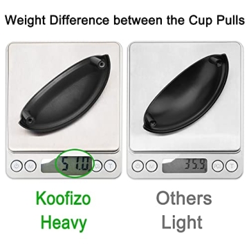 KOOFIZO Oil Rubbed Bronze Cup Drawer Pulls for Cabinets
