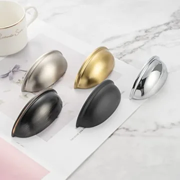 KOOFIZO Oil Rubbed Bronze Cup Drawer Pulls for Cabinets