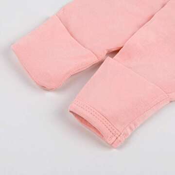 Newborn Baby Knotted Gown, Super Soft Silky Infant Long Sleeve Sleeper for Baby Girl and Boy Sleeping Bag with Hat (Sweet Pink, 0-3 Months)