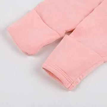 Newborn Baby Knotted Gown, Super Soft Silky Infant Long Sleeve Sleeper for Baby Girl and Boy Sleeping Bag with Hat (Sweet Pink, 0-3 Months)