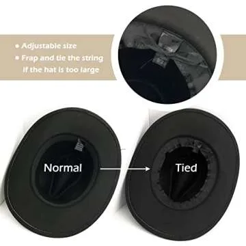 Lisianthus Men & Women's Felt Wide Brim Western Cowboy Hat Black