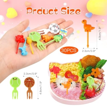 OOTSR 30PCS Food Picks Fun Dinosaur Forks for Kids