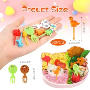 OOTSR 30PCS Food Picks Fun Dinosaur Forks for Kids