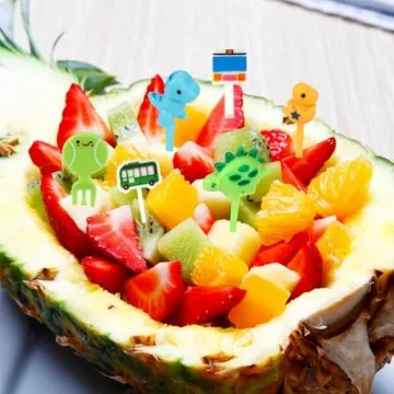 OOTSR 30PCS Food Picks Fun Dinosaur Forks for Kids