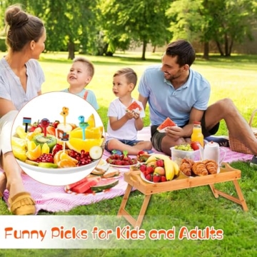 OOTSR 30PCS Food Picks Fun Dinosaur Forks for Kids