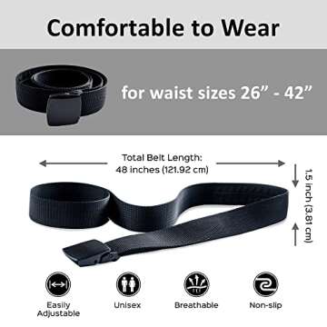 Money Belt for Men Travel Security Belt with Hidden Money Compartment Pocket, Cashsafe Anti-Theft Wallet Non-Metal Buckle