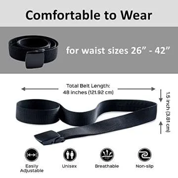 Money Belt for Men Travel Security Belt with Hidden Money Compartment Pocket, Cashsafe Anti-Theft Wallet Non-Metal Buckle