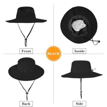 ZOORON Sun Hats for Men Women UPF 50+ Bucket Hat UV Protection Boonie Hat for Fishing Hiking Garden ...