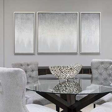 Uptown Club Twilight Hand Painted Wall Art, 39", Silver