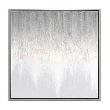 Uptown Club Twilight Hand Painted Wall Art, 39", Silver