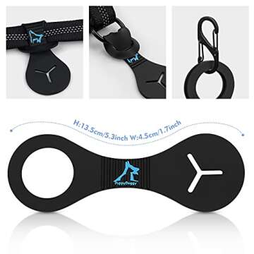 PuppyDoggy Dog Poop Bag Holder for Leash Waste Bag Carrier Dog Poop Bag Dispenser for Walking Running Bicycle Accessory 2 pieces (Black)