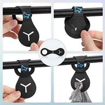 PuppyDoggy Dog Poop Bag Holder for Leash Waste Bag Carrier Dog Poop Bag Dispenser for Walking Running Bicycle Accessory 2 pieces (Black)