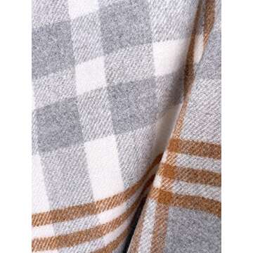 Moss Rose Women's Travel Plaid Shawl Wrap Open Front Poncho Cape for Fall Winter Holiday Gift