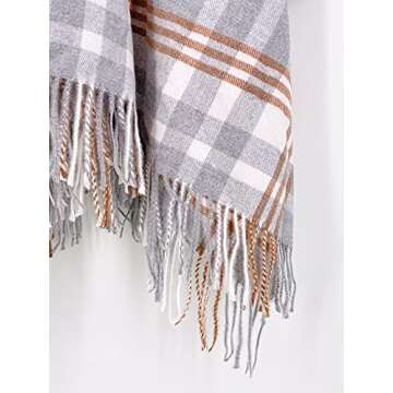 Moss Rose Women's Travel Plaid Shawl Wrap Open Front Poncho Cape for Fall Winter Holiday Gift