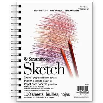 Strathmore 200 Series Sketch Pad, 8.5x11 inch, 100 Sheets, Side Wire - Artist Sketchbook for Drawing...