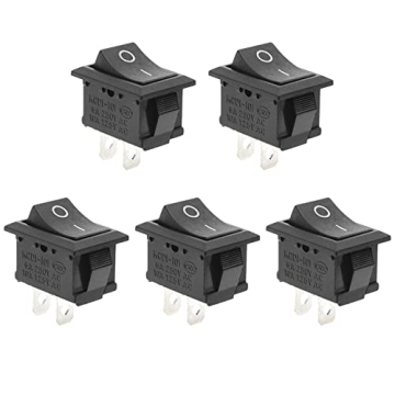 QTEATAK 5Pcs On/Off Boat Rocker Switch for DIY and Electrical Projects