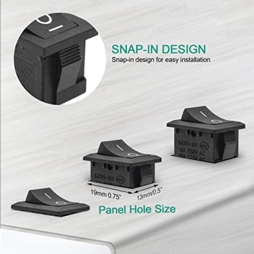 QTEATAK 5Pcs On/Off Rocker Switch for DIY and Repairs