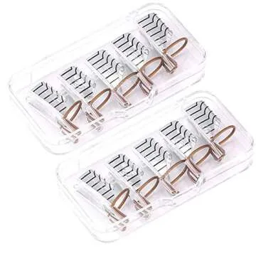 10Pcs Reusable Nail Art Acrylic Nail/UV GEL Nail Extention Tips Forms Guide Protector French Nail Mold Tips with Storage Box for Manicure Nail Art DIY Tool, Silver