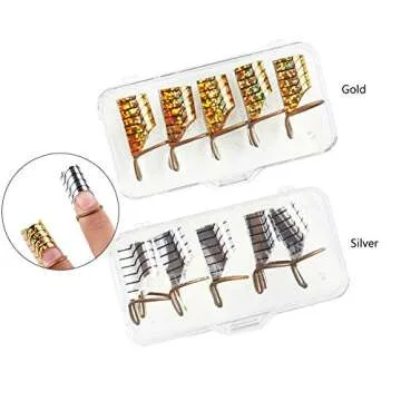 10Pcs Reusable Nail Art Acrylic Nail/UV GEL Nail Extention Tips Forms Guide Protector French Nail Mold Tips with Storage Box for Manicure Nail Art DIY Tool, Silver