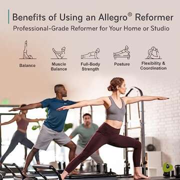Balanced Body Allegro Reformer with 14-Inch Leg Kit, Pilates Exercise Equipment for Home or Studio, ...