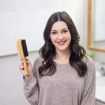 GranNaturals Double Sided Boar Bristle Hair Brush for All Hair Types