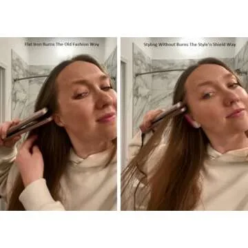 CONTOURE Style'nShield Silicone Ear Protectors for Hair Dryer Heat, Curling Iron, Flat Ironing, Hot Comb Heat Styling Burns and Hair Dye Stains / 1 Pair