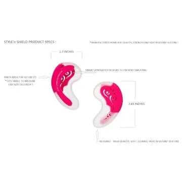CONTOURE Style'nShield Silicone Ear Protectors for Hair Dryer Heat, Curling Iron, Flat Ironing, Hot Comb Heat Styling Burns and Hair Dye Stains / 1 Pair