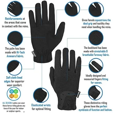 Mashfa Ladies Horse Riding Gloves for Ultimate Comfort