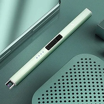 SUPRUS Electric Lighter Arc Windproof Flameless USB Lighter Rechargeable Lighter with Safety Lock for Candle BBQ Camping (Green)