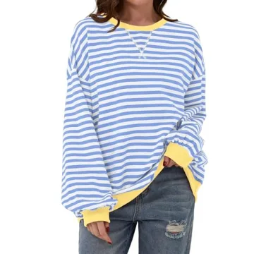 Labolliy Women Striped Oversized Sweatshirt: Casual Comfort and Style