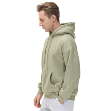 THE GYM PEOPLE Men's Fleece Pullover Hoodie Loose Fit Ultra Soft Hooded Sweatshirt With Pockets Light Green