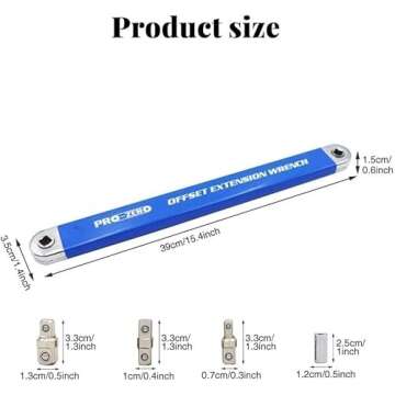 FOTN Pro Zero Offset Extension Wrench - New 2024 Tight Reach Extension Wrench With 1/2", 1/4" And 3/8" Multi-Purpose Zero Offset Extension Wrench For Tight Space Work Tools
