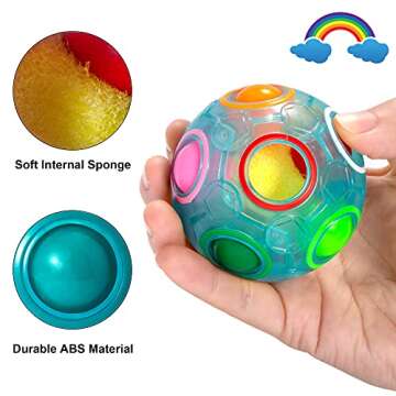 Vdealen Magic Rainbow Brain Teaser Fidget Ball for All Ages